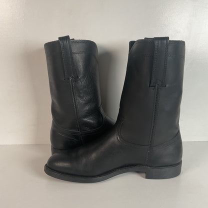 Frye Pull On Motorcycle Boots Men’s 8.5 M | Women’s 9.5 USA Made Soft Toe Roper