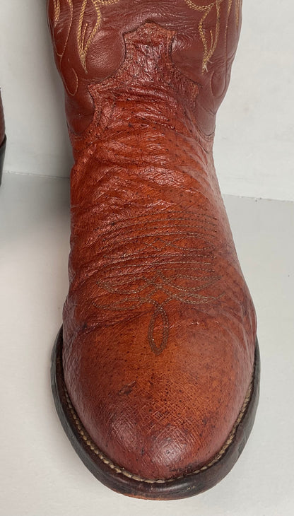 Vintage Justin Turkey Quill Cowboy Boots 9.5 D Gallapava