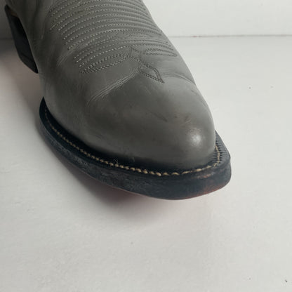Vintage Grey Tony Lama Grey Cowboy Boots 11 D Gold Label USA Made