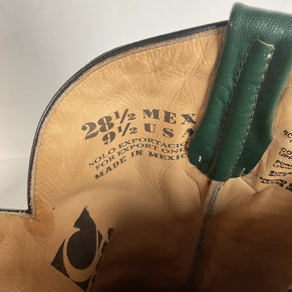 Cuadra Emerald Green Caiman Cowboy Boots 9.5 Exotic Tail Cut