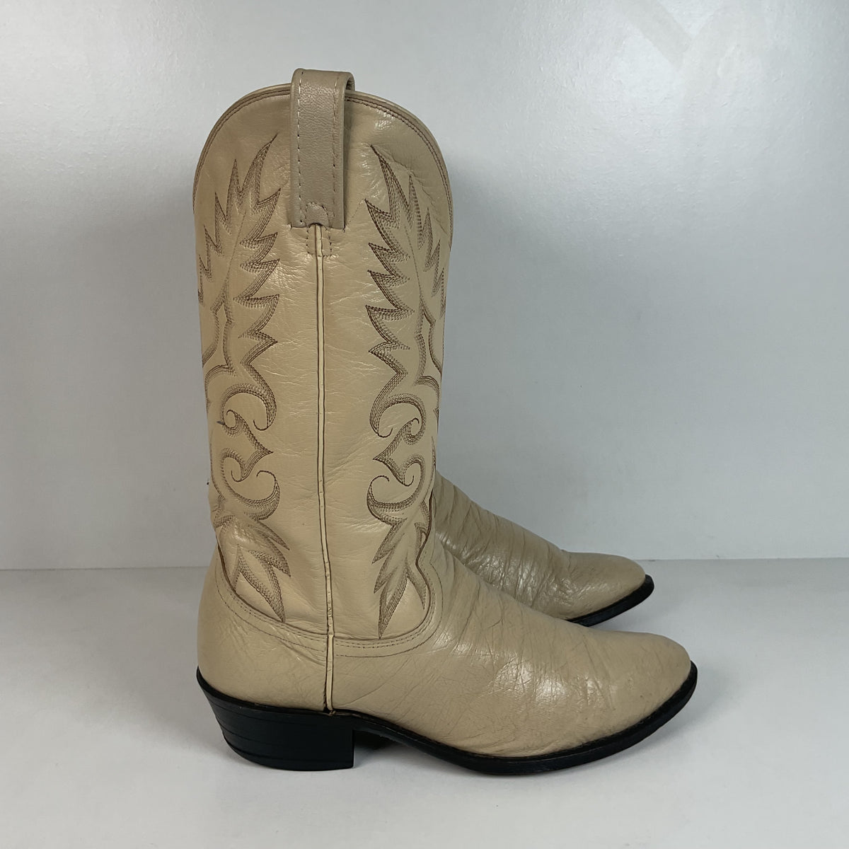 Vintage Dan Post Smooth Ostrich Cowboy Boots | Exotic | USA Made | 10.5 D