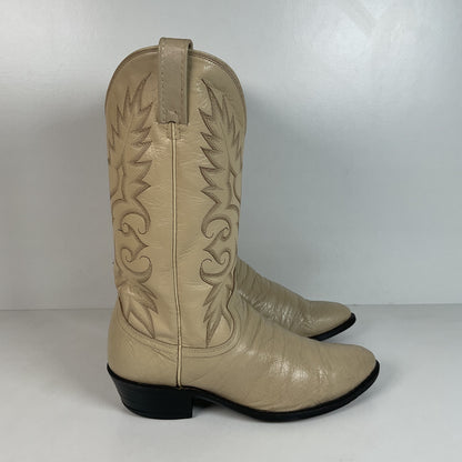Vintage Dan Post Smooth Ostrich Cowboy Boots | Exotic | USA Made | 10.5 D