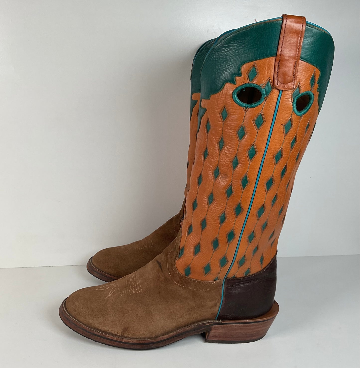 Olathe Buckaroo Cowboy Boots | Suede | USA Made | Men’s 14 EEE