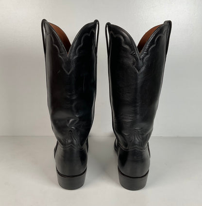 Vintage Lucchese French Toe Cowboy Boots | Black Calf | USA Made | Men’s 11 C