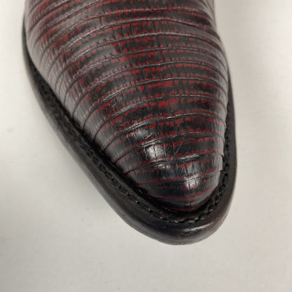 Vintage Tony Lama Teju Lizard Buckaroo Boots | Burgundy | Women’s 9 B