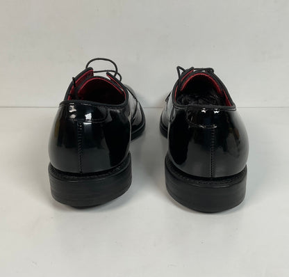 Allen Edmonds Kendall Plain Toe Derby Shoes 8 D Glossy Patent Leather