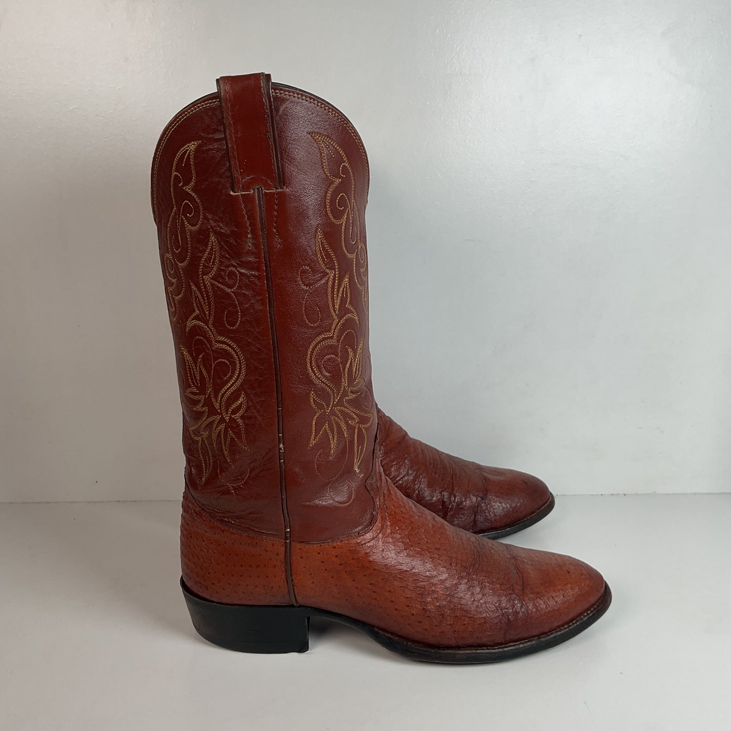 Vintage Justin Turkey Quill Cowboy Boots 9.5 D Gallapava