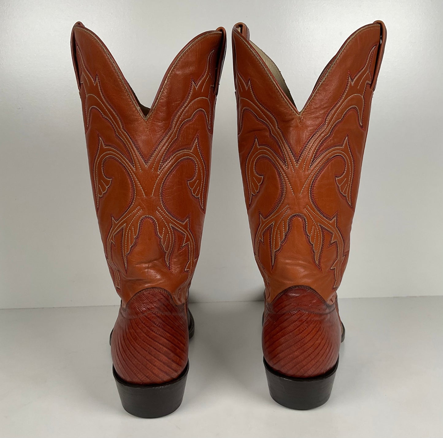 Vintage Hondo Cowboy Boots | Pieced Teju Lizard | Extra Wide | 10 EE