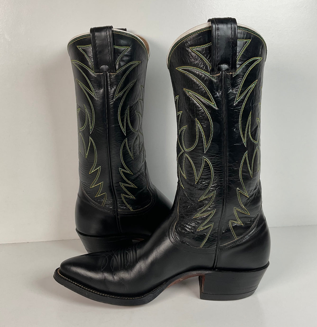 Vintage Nocona Cowboy Boots | 1970s | Black Calf | Men’s 7.5 D