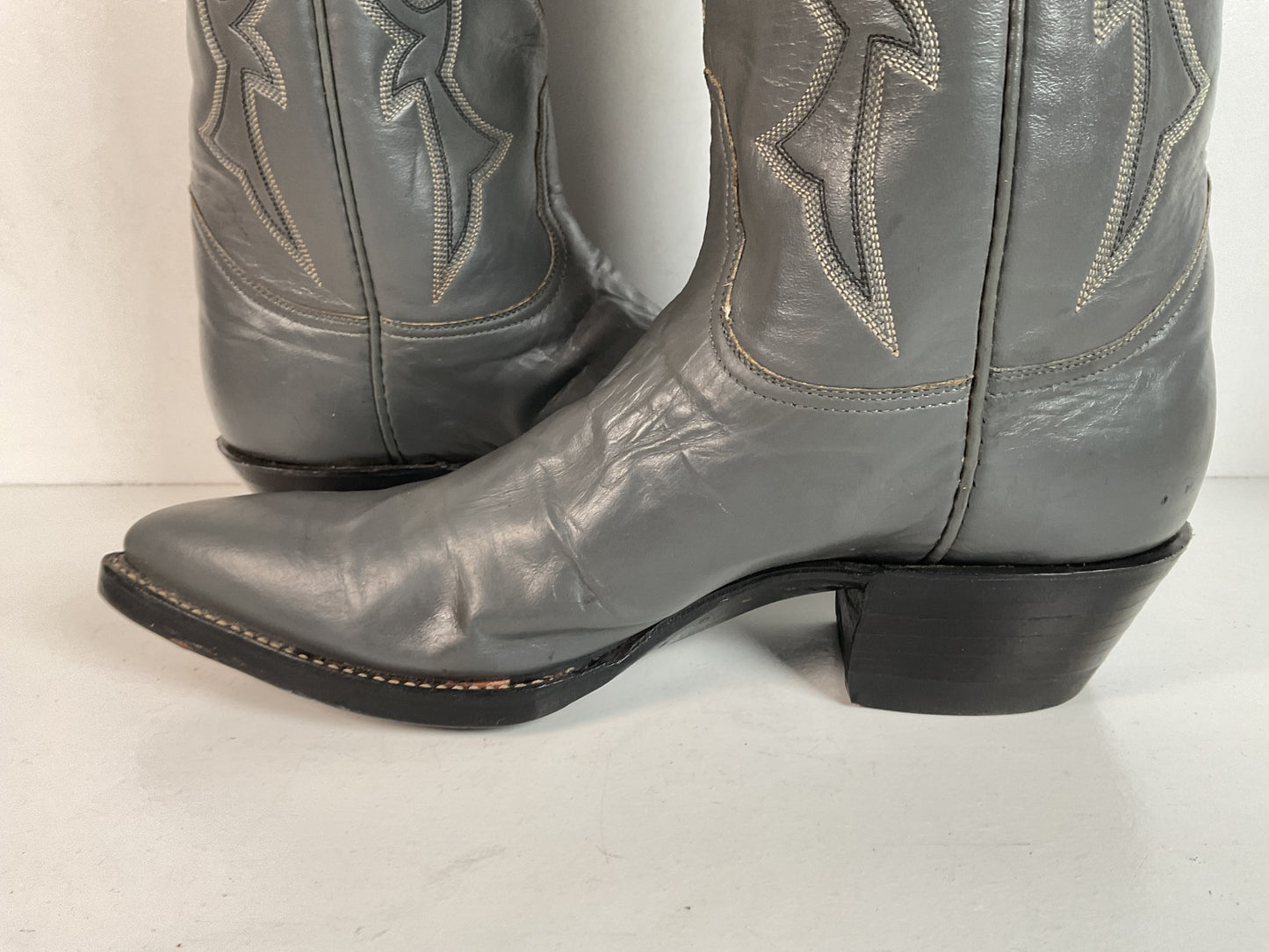Remington Custom Cowboy Boots | USA Made | Grey | Men’s 8.5 B | Women’s 9.5