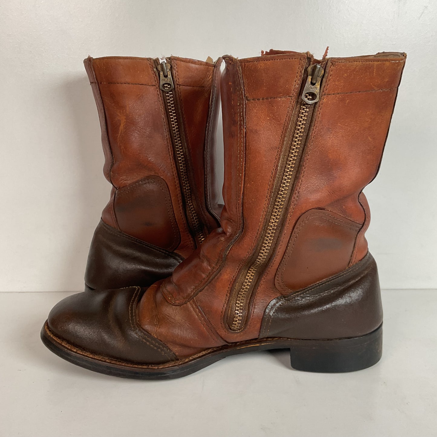 Vintage 1970s Hondaline Boots 9.5 Thrashed Moto Zip