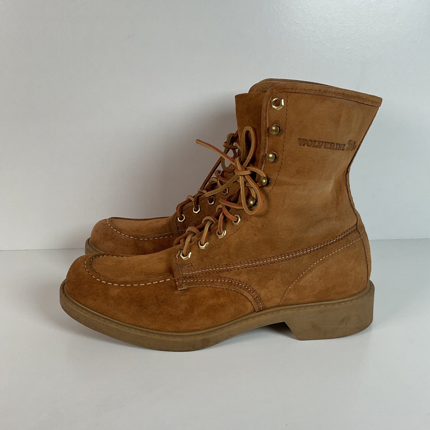 Vintage Wolverine Moc Toe Boots | Pig Skin Suede | USA Made | Men’s 11 C