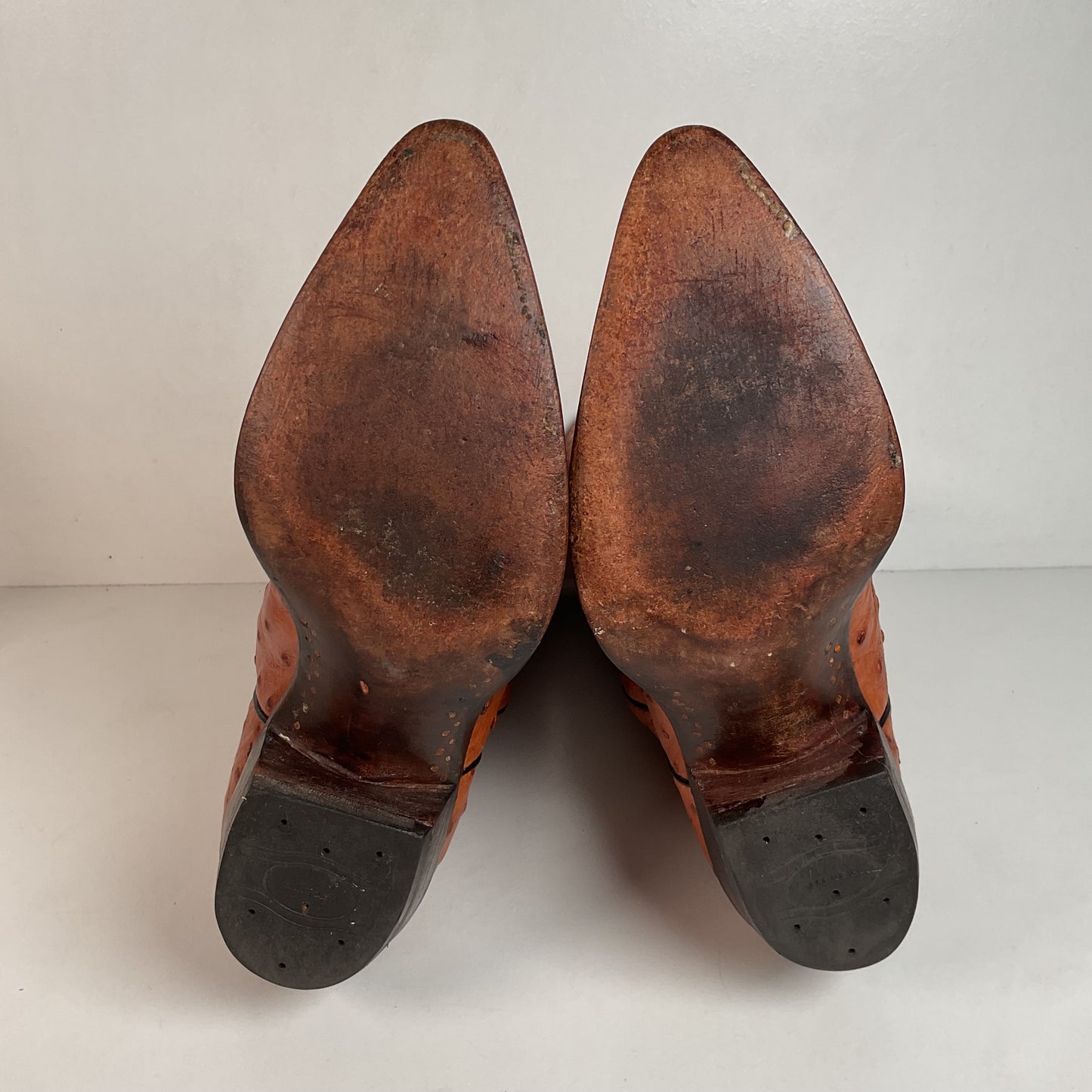 Custom Full Ostrich Quill Cowboy Boots 10 Wide Exotic Mule Ear