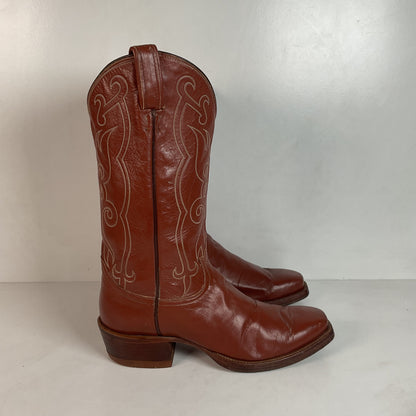 Vintage Tony Lama Gold Label Cowboy Boots 9.5 B John Wayne Toe