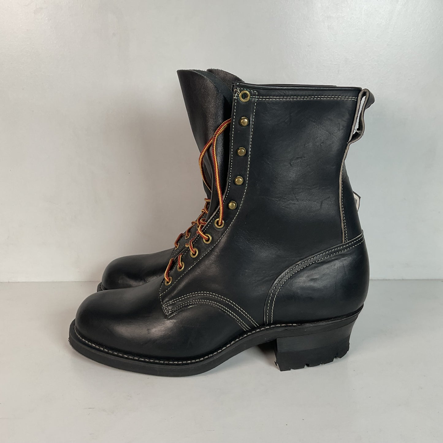 Vintage Herman Santa Rosa Packer Boots 10.5 W USA Made Soft Toe Quabaug Vibram