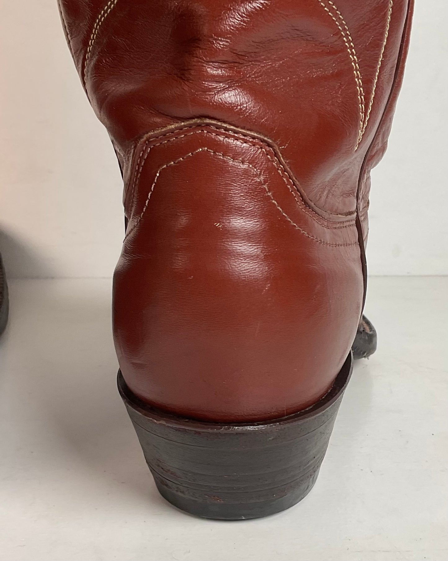 Vintage Justin Tall Butterfly Inlay Cowgirl Boots 6.5 C Snakeskin 70s