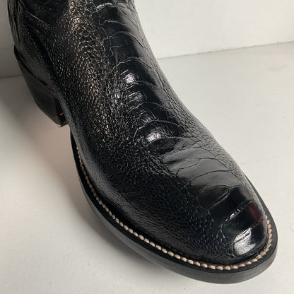 Custom Made Ostrich Leg Cowboy Boots | Lone Star Inlay | Exotic | Men’s 10.5
