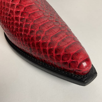 Lucent Los Angeles | Python Snakeskin Ankle Boots | Red | Men’s 15