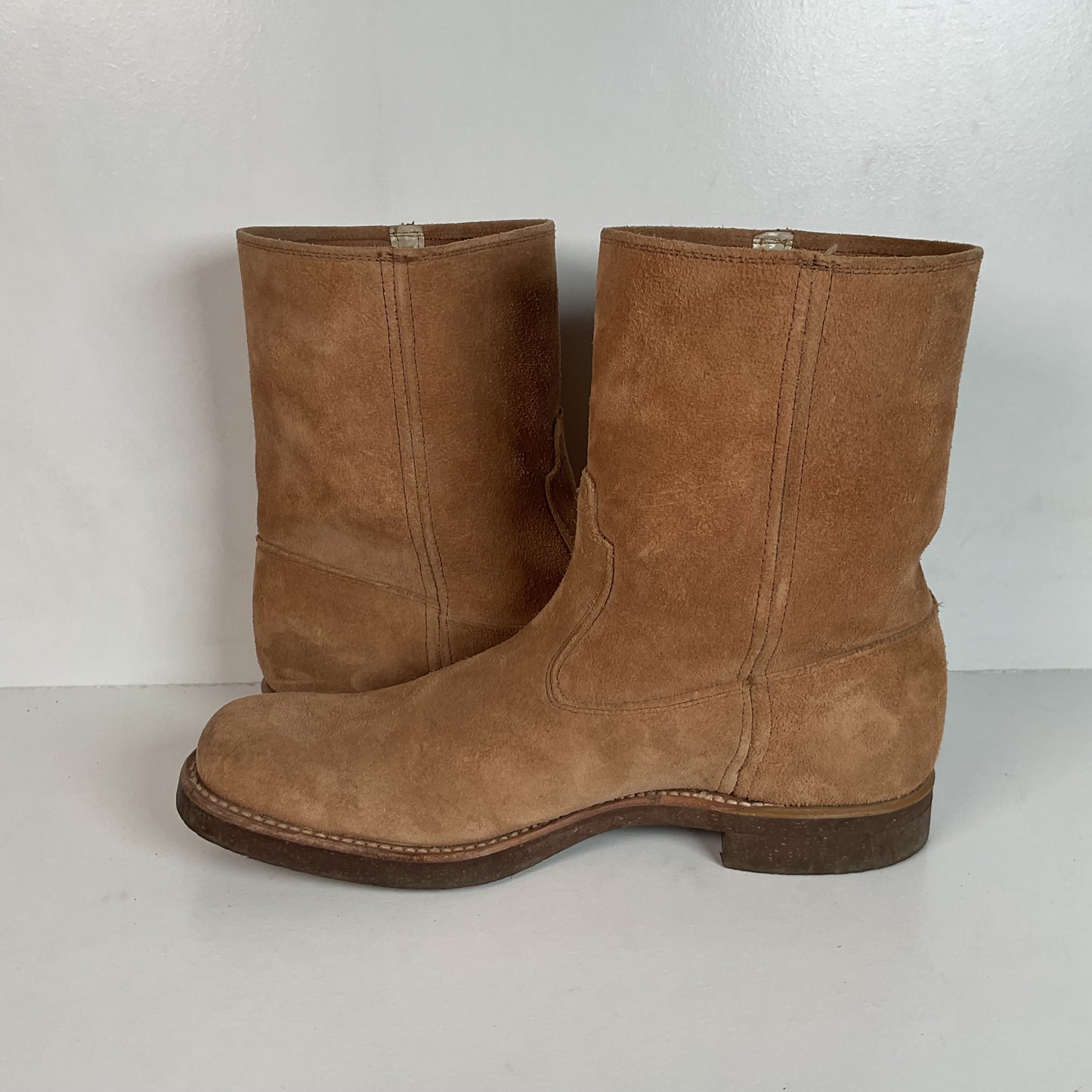 Vintage Sears Roebuck Suede Wellington Boots 8 D Wearmaster Motorcycle