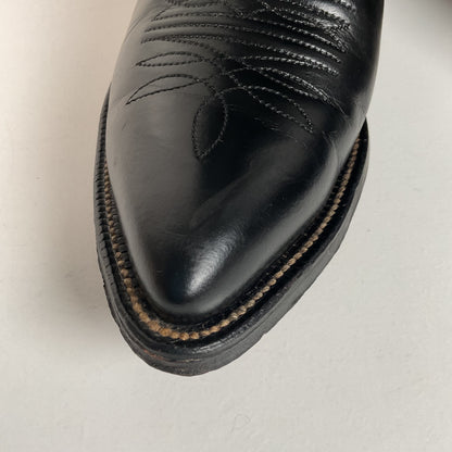 Vintage Nocona Cowboy Boots | 1970s | Black Calf | Men’s 7.5 D