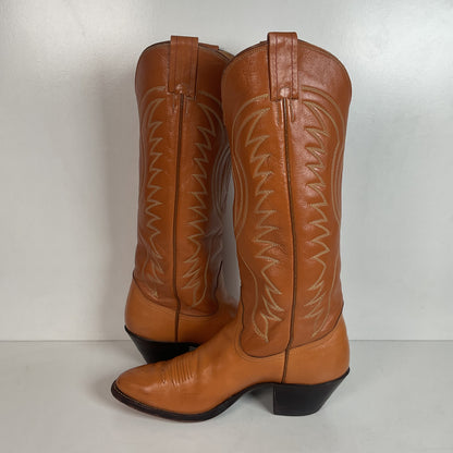 Vintage Nocona 17” Cowgirl Boots 7.5 C USA Made Old White Label