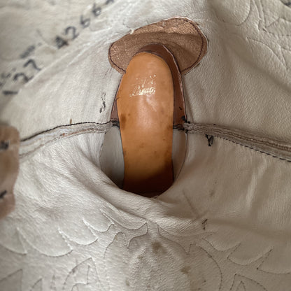 Tony Lama Cowgirl Boots — Tooled Inlay — USA Made — 8.5 M