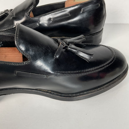 Vintage Florsheim Tassel Loafers | USA Made | Black Veal | High Shine | 10 EEE