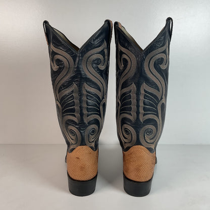 Vintage Larry Mahan Snakeskin Cowboy Boots | Exotic | Narrow | Men’s 11 B