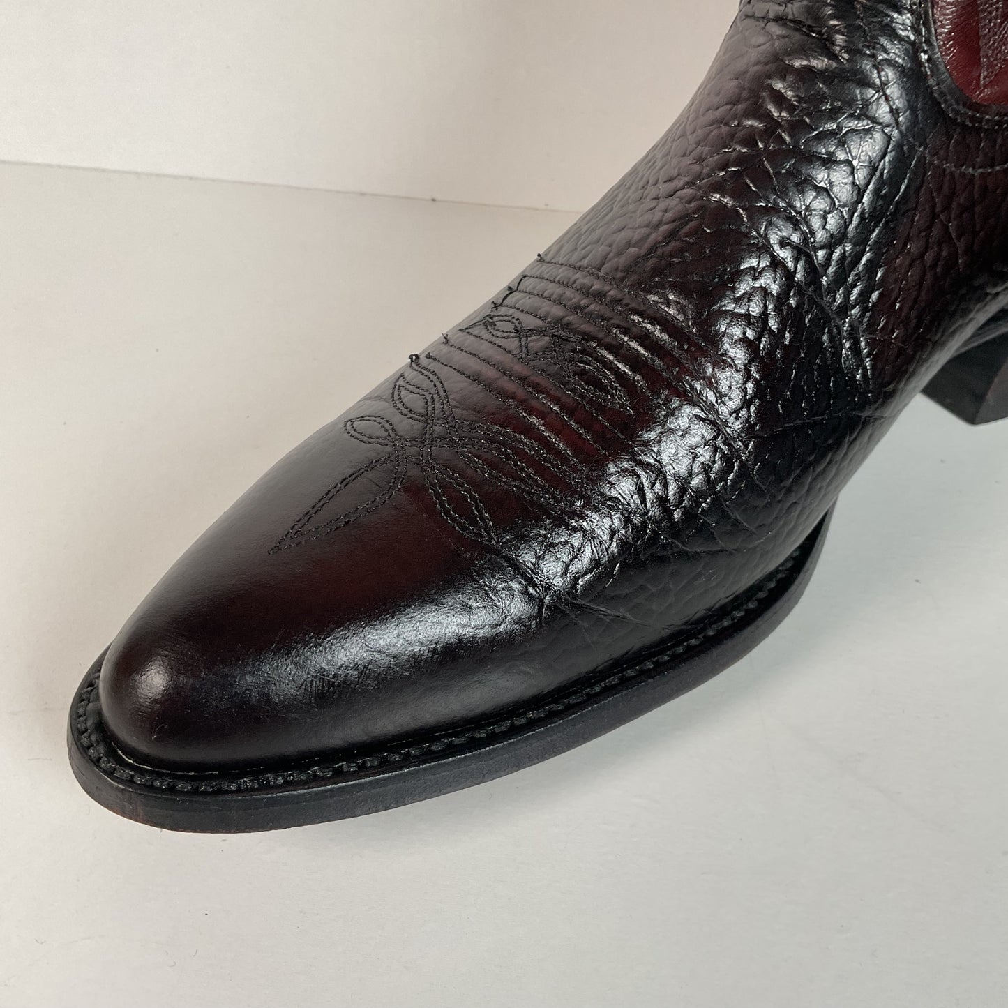 Vintage J. Chisholm Bullhide Cowboy Boots | USA Made | Black Cherry | Men’s 11 D