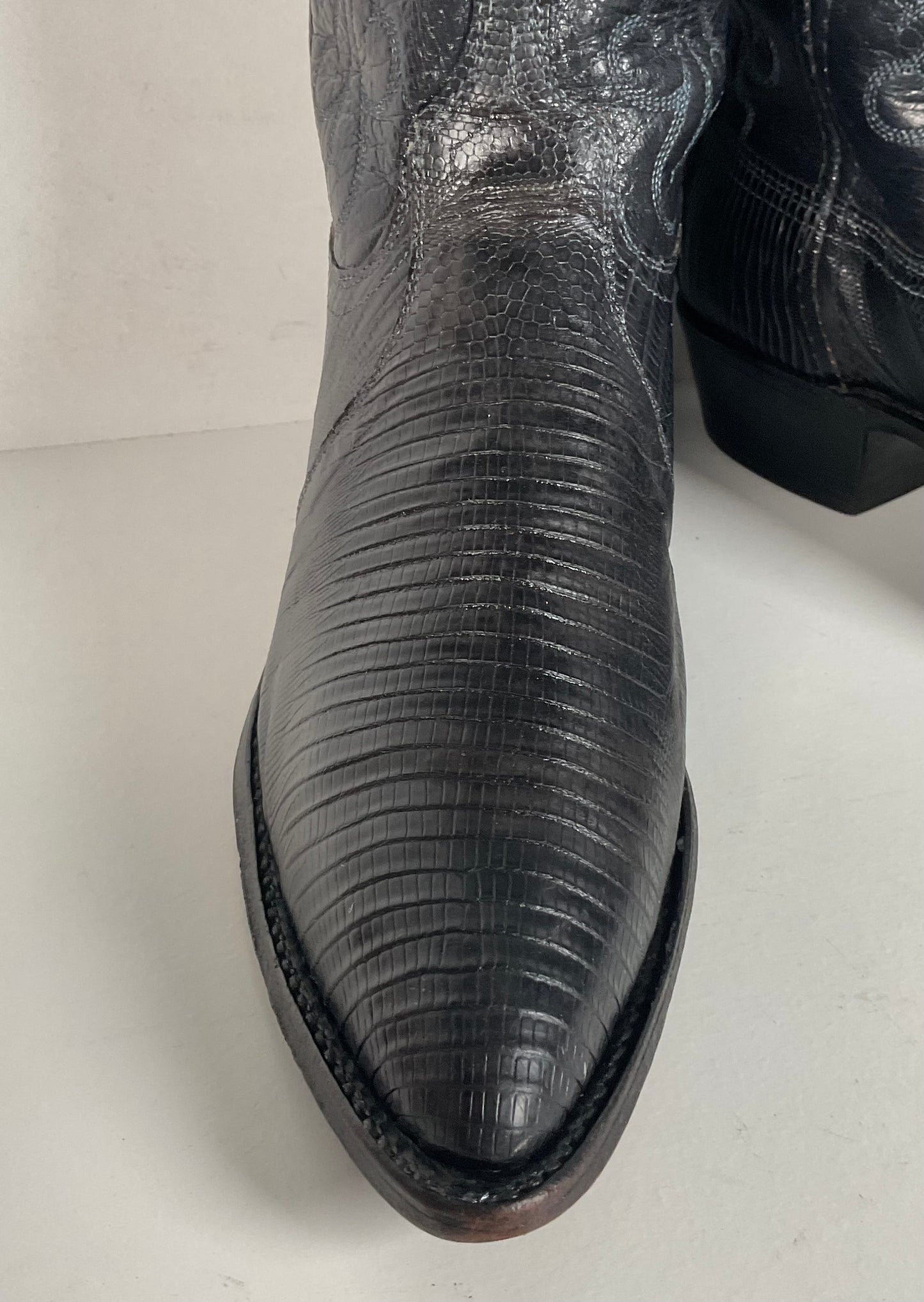 Vintage Dan Post Teju Lizard Cowgirl Boots | Royal Blue | USA Made | Women’s 8 M
