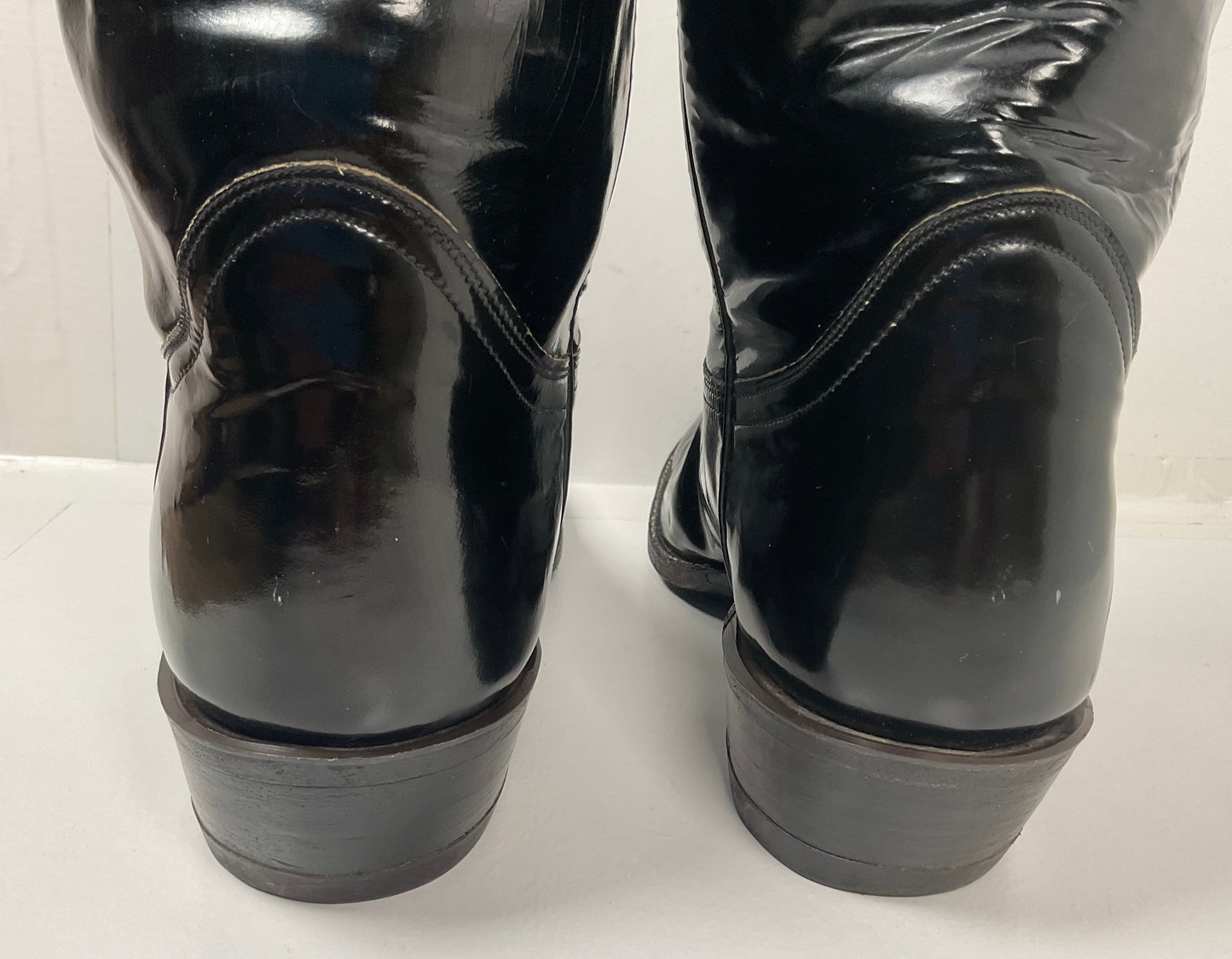 Late 1960s Tony Lama Patent Leather Cowboy Boots 10.5 D Glossy USA Made