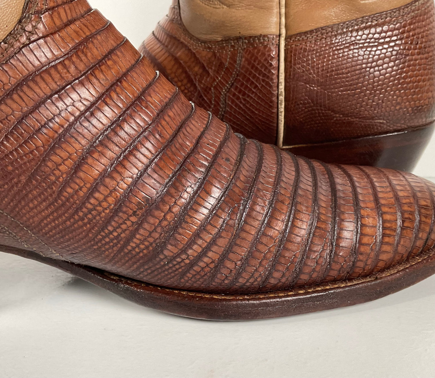 Vintage Lucchese San Antonio Cowboy Boots | Teju Lizard | Narrow | Men’s 9.5 B
