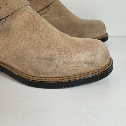 Vintage Georgia Tall Suede Harness Boots 9 M USA Made Soft Toe