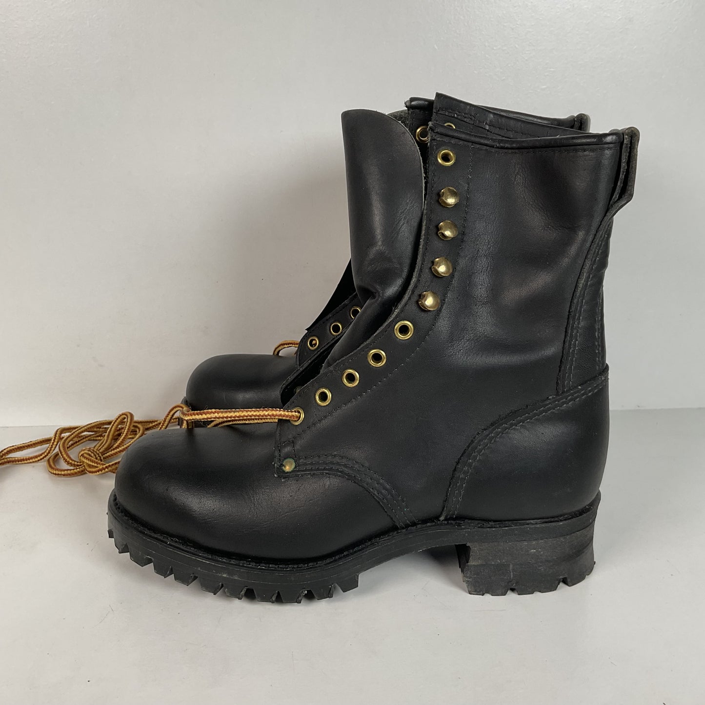 Vintage Steel Toe Logger Boots | USA Made | 1970s-1980s | Men’s 7.5 E