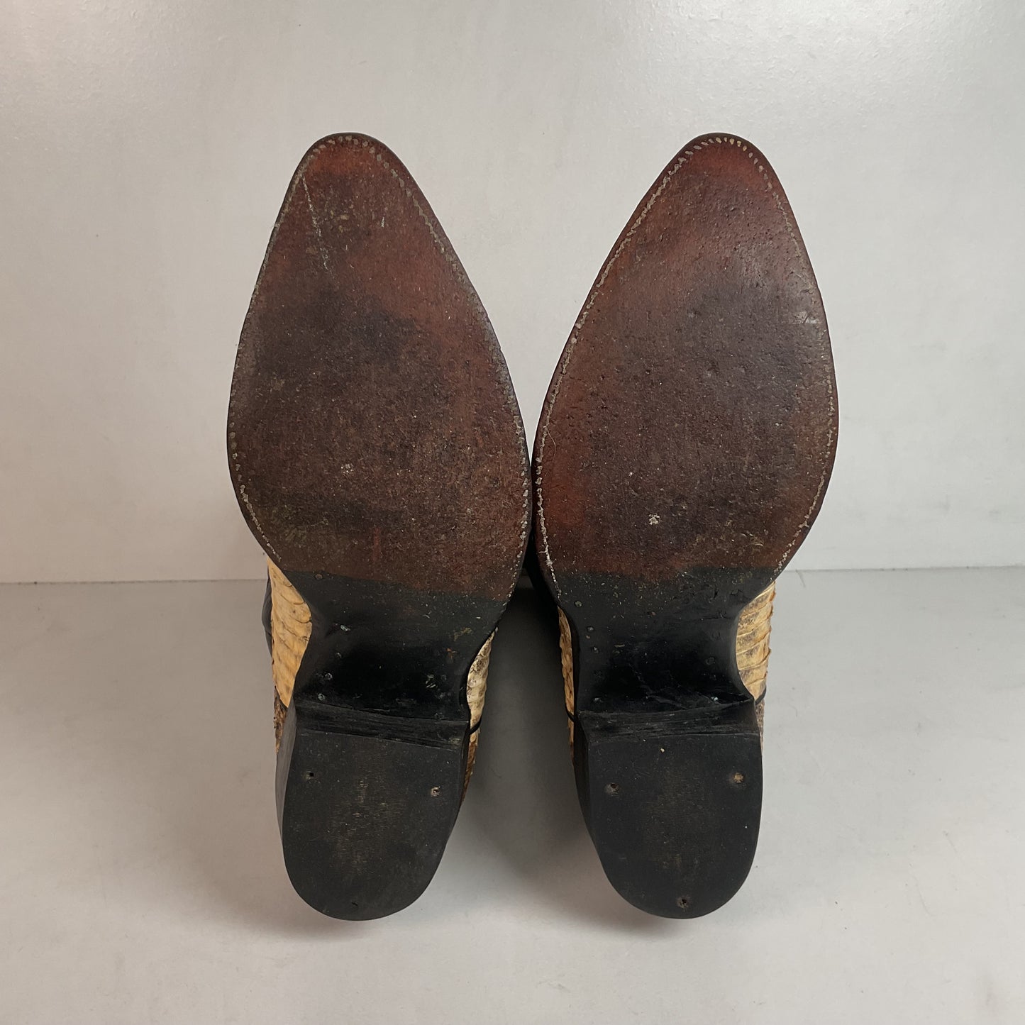 Cowtown Belly Cut Rattlesnake Cowboy Boots 10 D Snakeskin USA Made