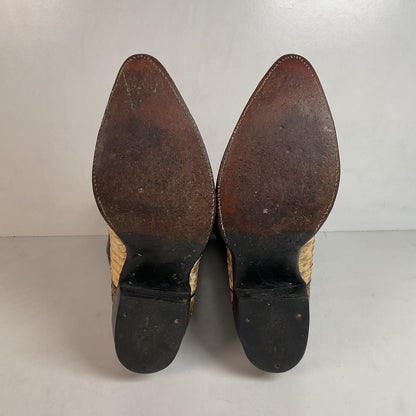 Cowtown Belly Cut Rattlesnake Cowboy Boots 10 D Snakeskin USA Made