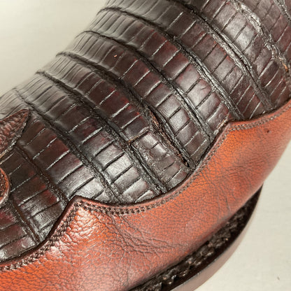 Vintage Lucchese Goat Skin Cowboy Boots | Lizard Inlay | Men’s 8.5 D