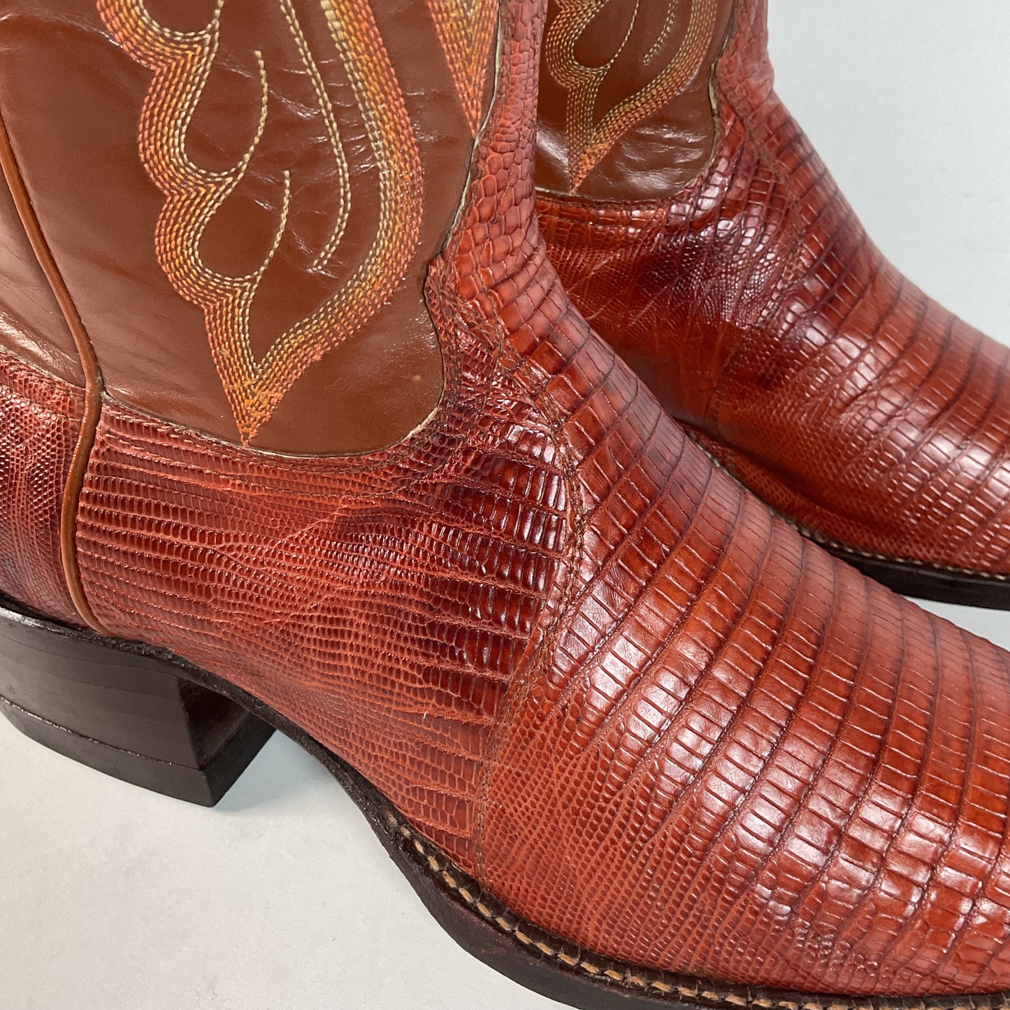 Vintage Tony Lama Teju Lizard Cowboy Boots | Gold Label | Men’s 11 D