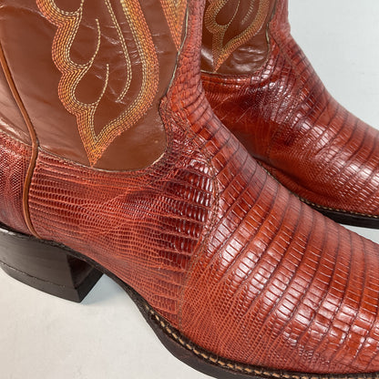 Vintage Tony Lama Teju Lizard Cowboy Boots | Gold Label | Men’s 11 D