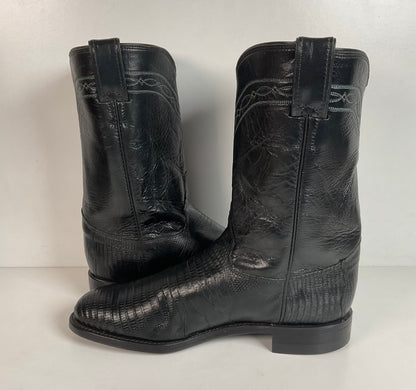 Justin Teju Lizard Cowboy Roper Boots 8 D USA Made