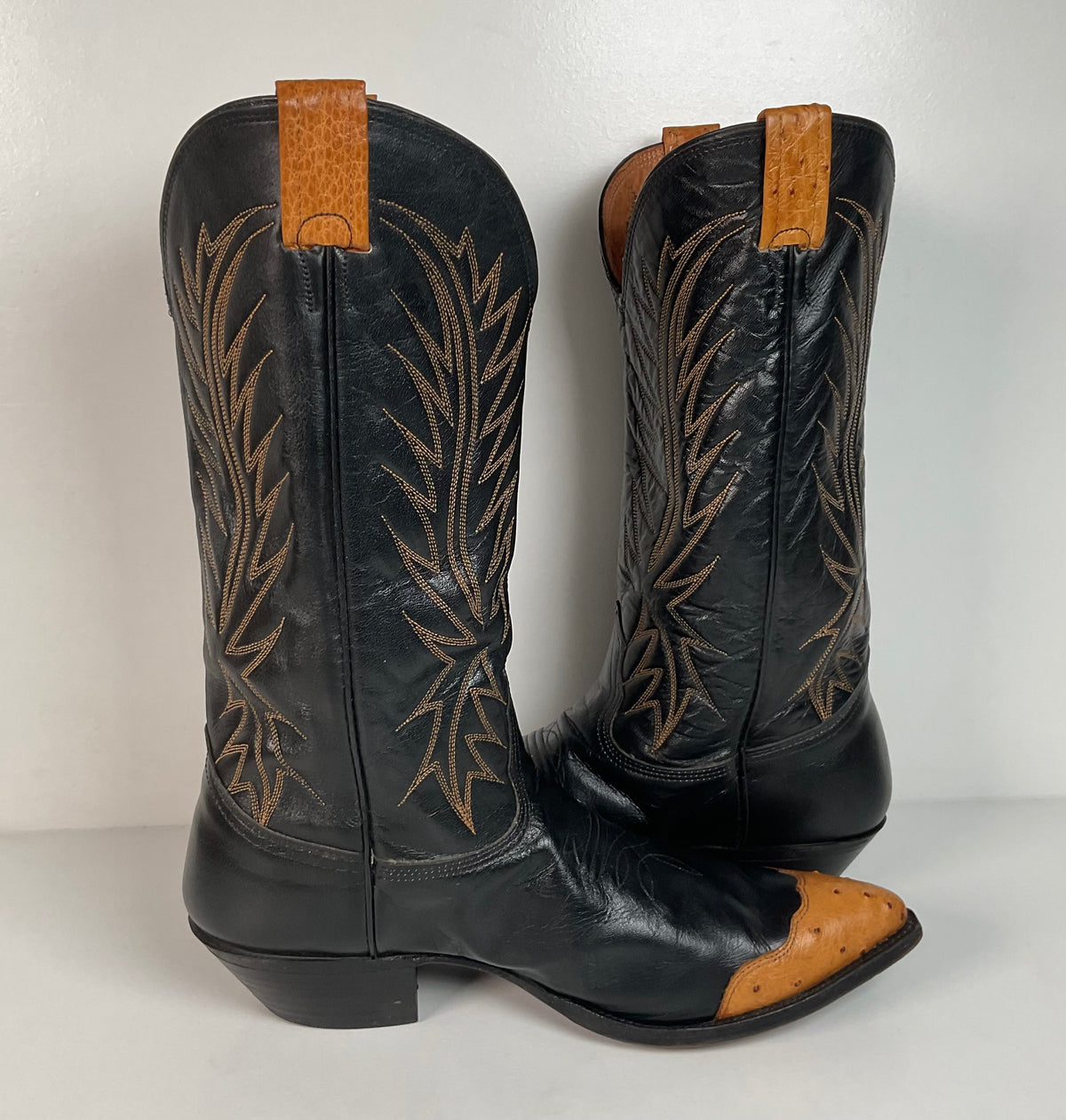 Vintage Nocona Wingtip Cowboy Boots | Exotic Ostrich Quill | Men’s 11 D
