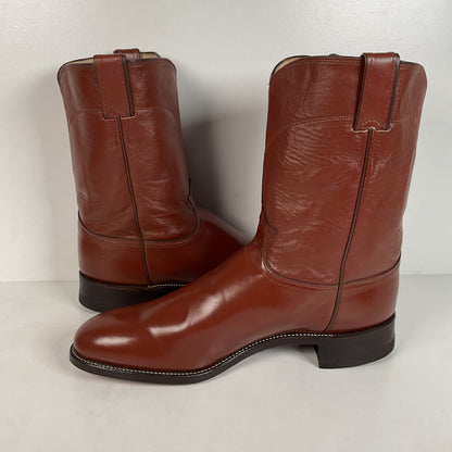 Justin Classic Roper Boots | USA Made | Brown Calfskin | Men’s 13 D