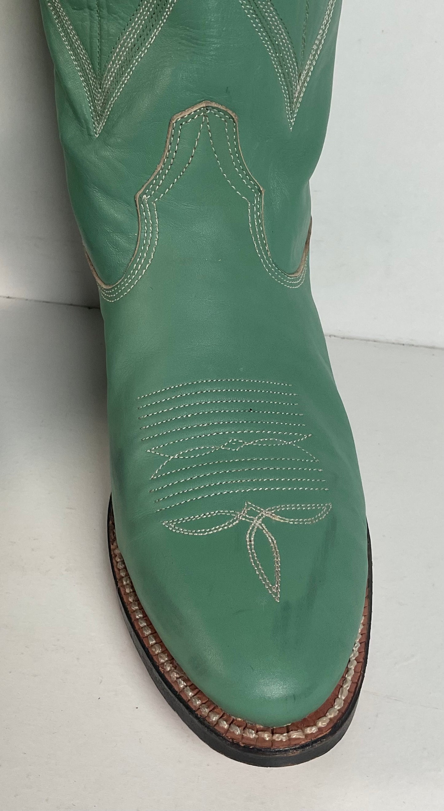 Chris Romero Tall Cowgirl Boots | Sea Foam Green | 6 M