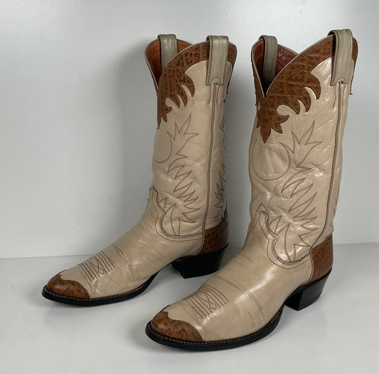 Vintage Justin Wingtip Cowboy Boots | Old Fort Worth Label | Men’s 9 D