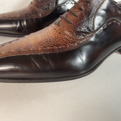 Mezlan Exotic Ostrich Leg Loafer Shoes 9.5 M Recrafted