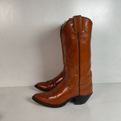 Vintage Tony Lama Patent Leather Cowgirl Boots Men’s 6 | Women’s 7 Gold Label