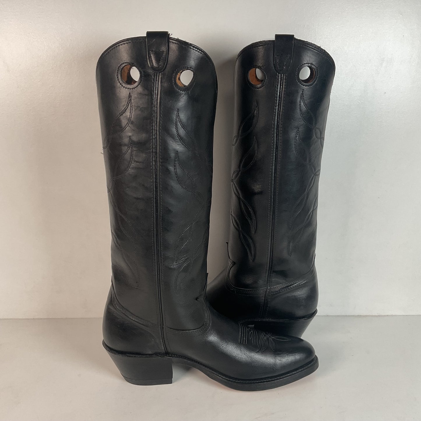 Vintage Double H Tall Buckaroo Cowboy Boots 11 D Old Label USA Made
