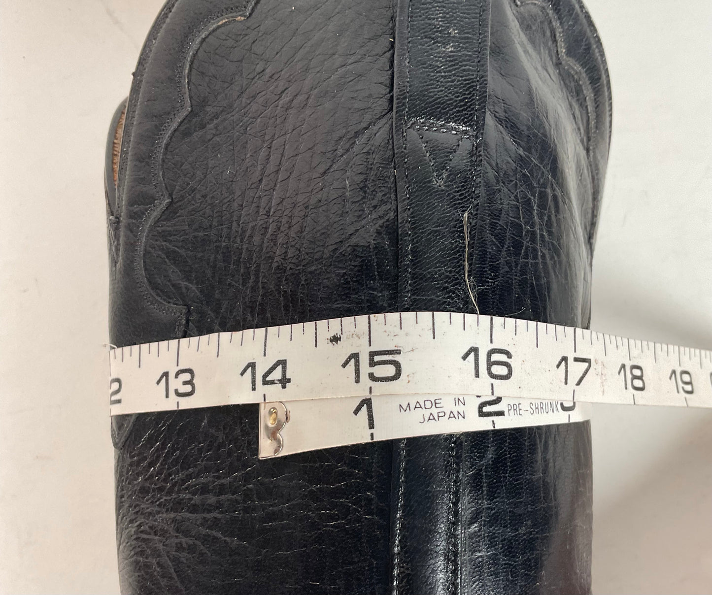 Vintage Lucchese Tall Cowgirl Boots 7 B USA Made Black Calf Skin