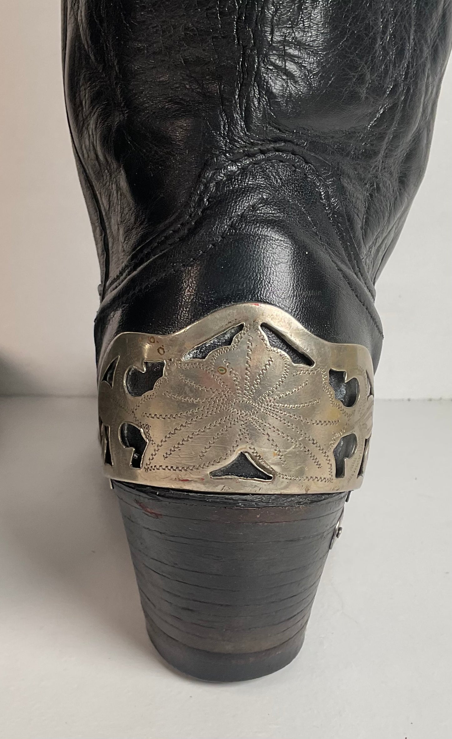 Vintage Laredo Snakeskin Overlay Cowgirl Boot 8 B USA Made Python