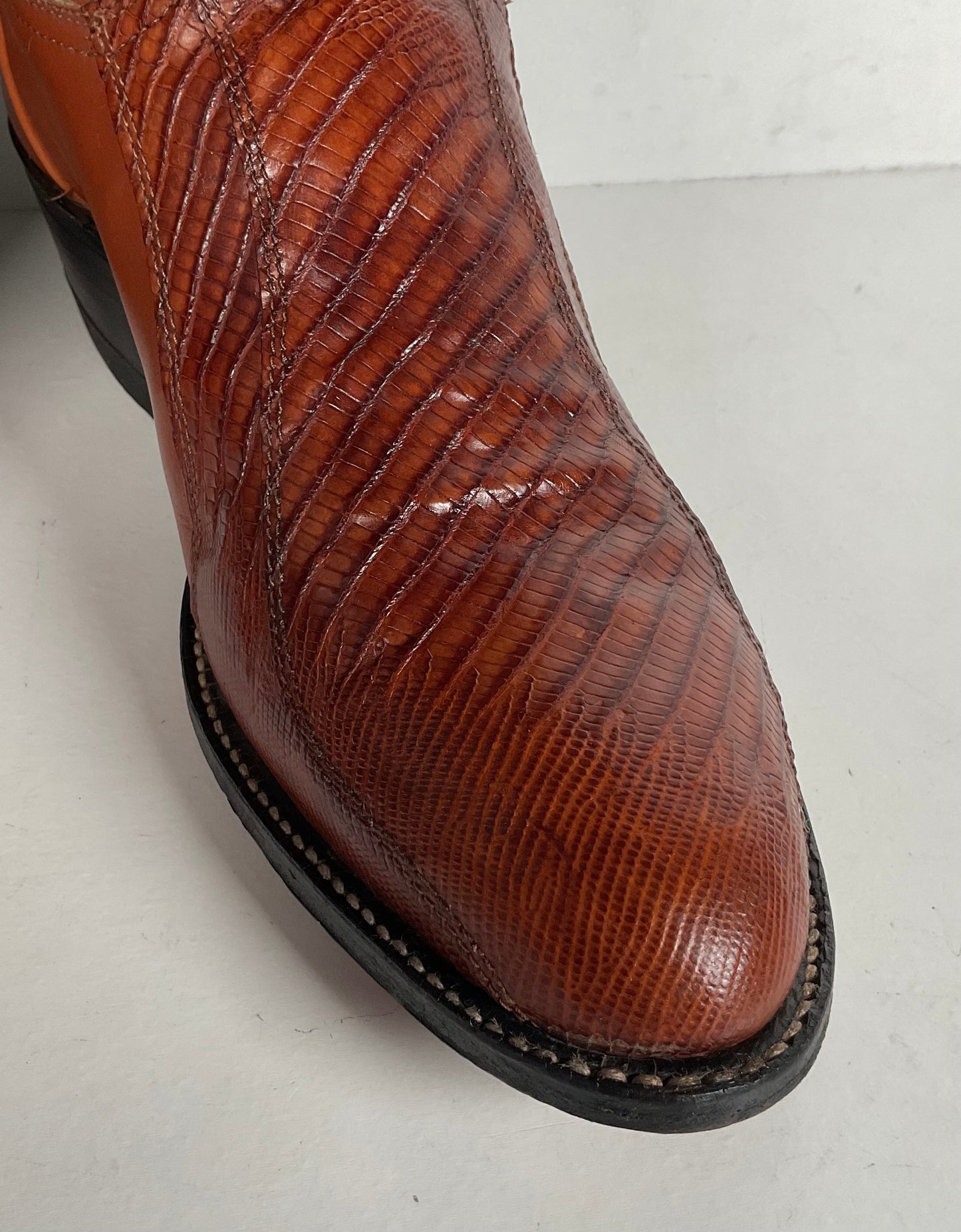 Vintage Tony Lama Teju Lizard Cowboy Boots | Gold Label | Men’s 7 B | Women’s 8